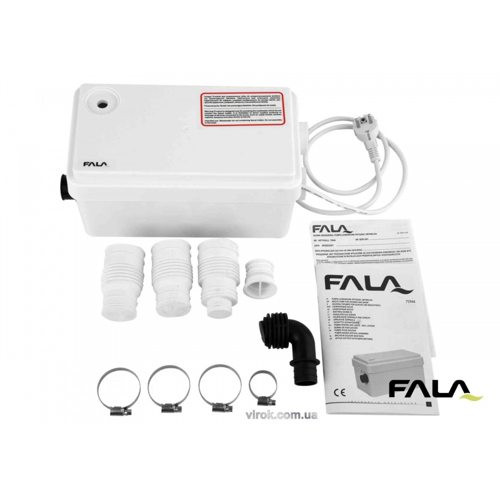 Помпа до каналізаційних стоків душа і вмивальника мережева FALA 250 Вт на висоту 4 м 80 л/хв - фото 1 Помпа до каналізаційних стоків душа і вмивальника мережева FALA 250 Вт на висоту 4 м 80 л/хв - фото 1