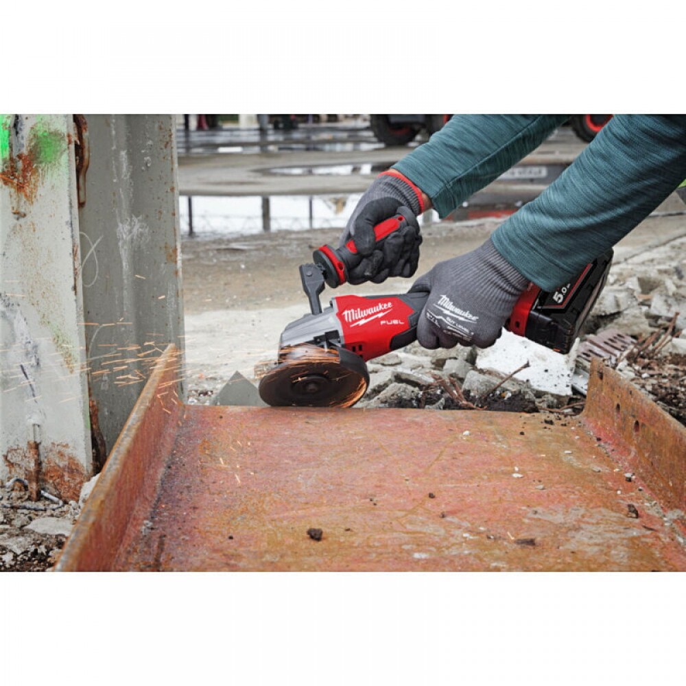 Кутова шліфувальна машина акумуляторна MILWAUKEE, M18 FSAGSVO125X-0X, діаметр 125 мм (+ рукоятка, за - фото 6 Кутова шліфувальна машина акумуляторна MILWAUKEE, M18 FSAGSVO125X-0X, діаметр 125 мм (+ рукоятка, за - фото 6