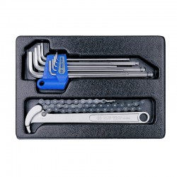 Набір шестигранників Г-подібних та з'ємник масляних фільтрів, ложемент, 10 одиниць Набір шестигранників Г-подібних та з'ємник масляних фільтрів, ложемент, 10 одиниць