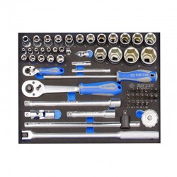 Набір торцевих головок 1/2\" з принаддям ложемент, 60 одиниць Набір торцевих головок 1/2\" з принаддям ложемент, 60 одиниць