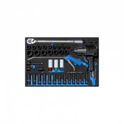 Набір ударного інструменту 41 одиниць з гайковертом 33411-050 Набір ударного інструменту 41 одиниць з гайковертом 33411-050