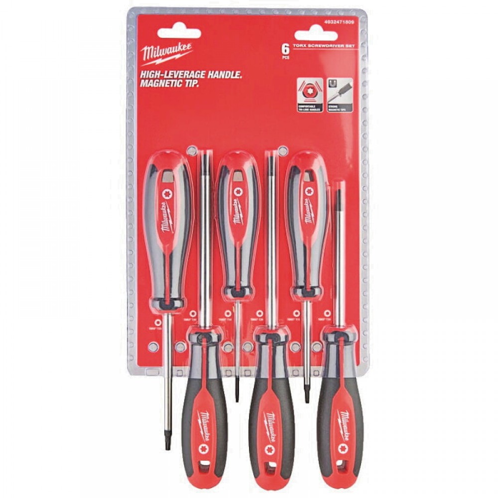Набір викруток магнітних MILWAUKEE з тригранною рукояткою TORX (6шт) - фото 1 Набір викруток магнітних MILWAUKEE з тригранною рукояткою TORX (6шт) - фото 1