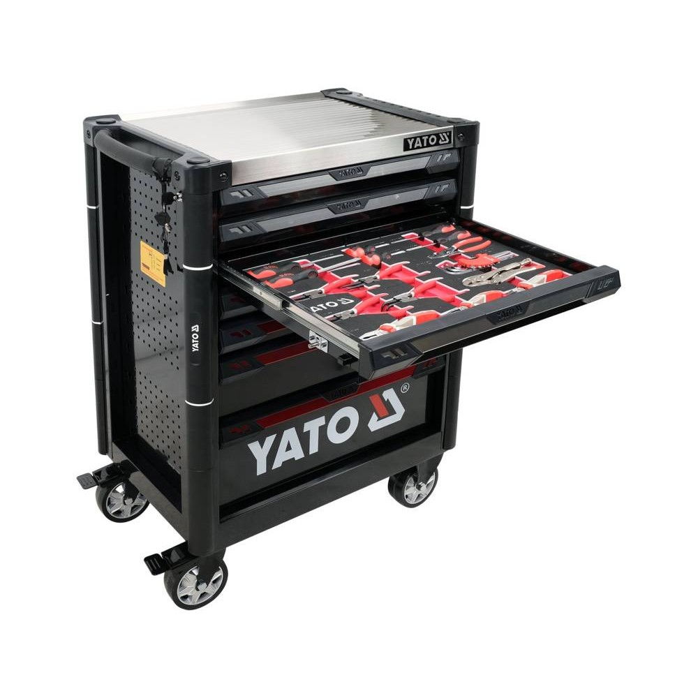 Шафа з інструментами YATO, на колесах, 7 шуфляд, 977x 725x 480 мм, набір 157 елем. - фото 2 Шафа з інструментами YATO, на колесах, 7 шуфляд, 977x 725x 480 мм, набір 157 елем. - фото 2