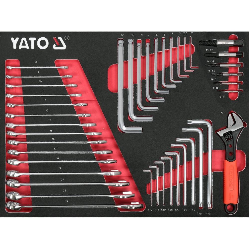 Шафа з інструментами YATO, на колесах, 7 шуфляд, 977x 725x 480 мм, набір 157 елем. - фото 9 Шафа з інструментами YATO, на колесах, 7 шуфляд, 977x 725x 480 мм, набір 157 елем. - фото 9
