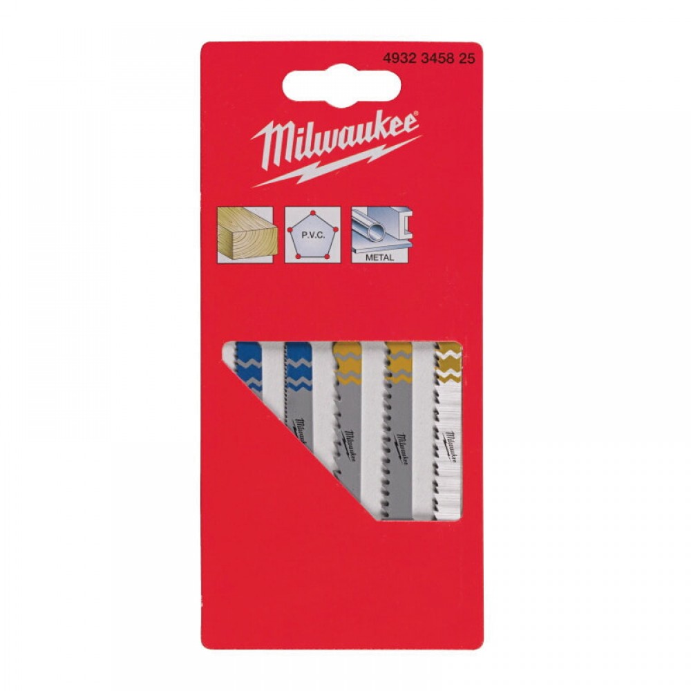 Полотна для лобзика T111C MILWAUKEE, 75мм/ крок зуба 3,0мм, (5шт), (деревина) - фото 1 Полотна для лобзика T111C MILWAUKEE, 75мм/ крок зуба 3,0мм, (5шт), (деревина) - фото 1
