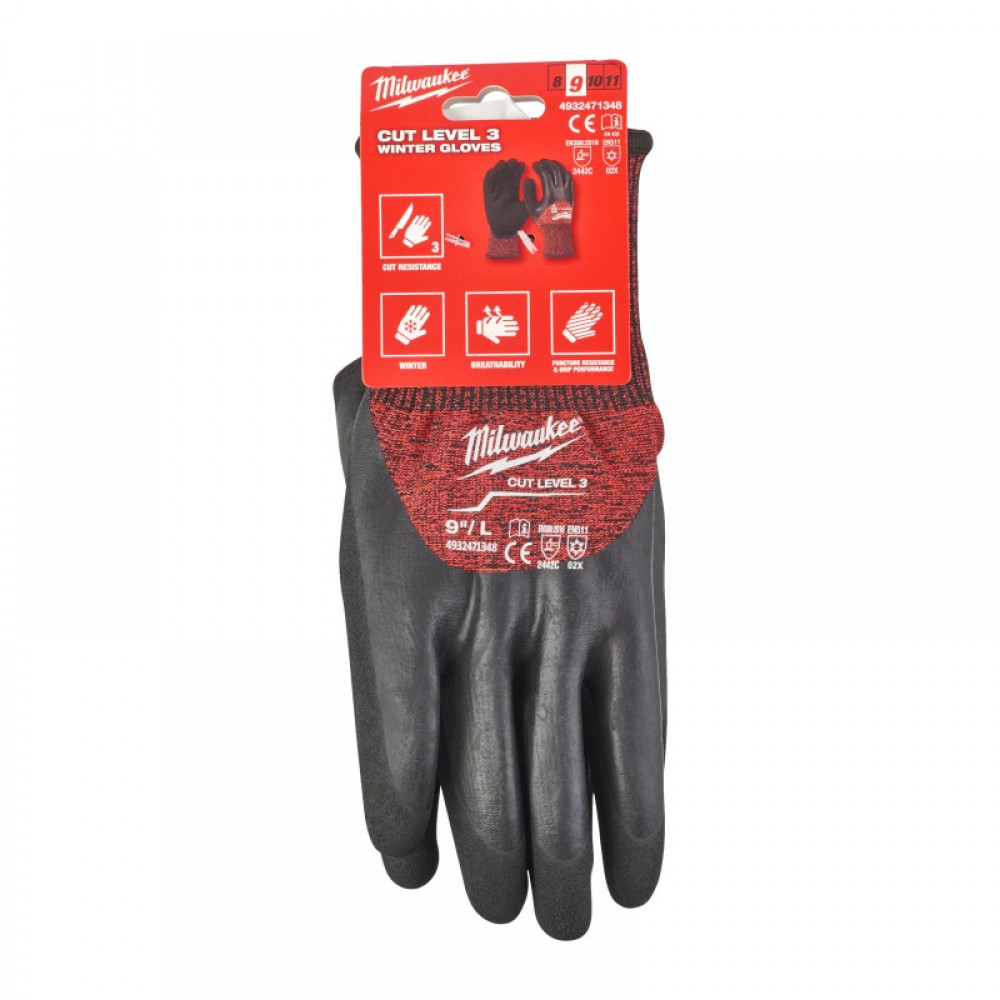 Рукавиці MILWAUKEE з опором порізам 3 рівня, зимові, 9/L - фото 1 Рукавиці MILWAUKEE з опором порізам 3 рівня, зимові, 9/L - фото 1
