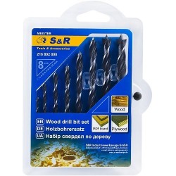 Набір свердел S&R Meister по дереву 8 шт. 3-10 мм(216802008) Набір свердел S&R Meister по дереву 8 шт. 3-10 мм(216802008)