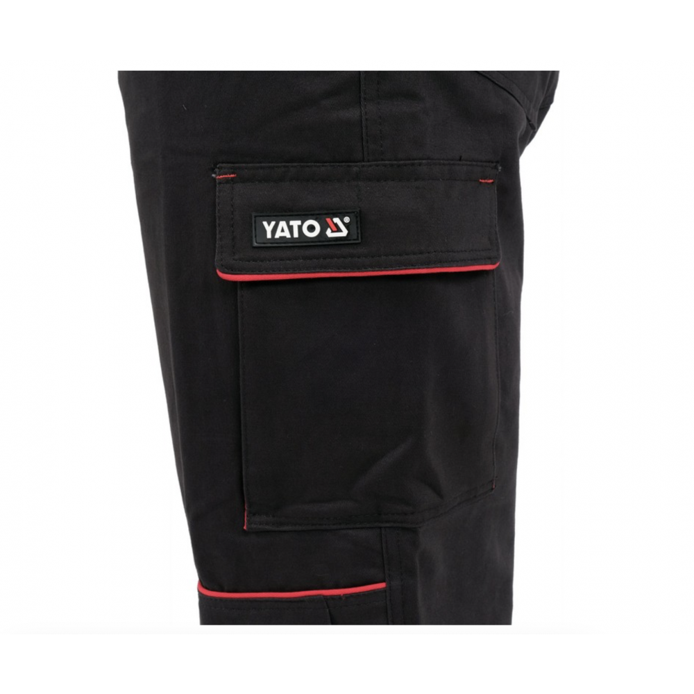 Штани робочі COMFY YATO розмір L, чорно-червоні, 7 кишень, 100% бавовна - фото 2 Штани робочі COMFY YATO розмір L, чорно-червоні, 7 кишень, 100% бавовна - фото 2