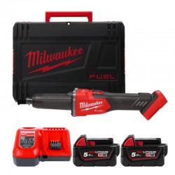 Шліфмашина пряма акумуляторна MILWAUKEE, M18 FDGRB-502X, Ø6/8мм (+зар.пр.,2ак.Х5Аг,HDкейс)