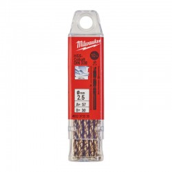 Свердло по металу HSS-Co MILWAUKEE DIN338, діаметр 2,5мм, (10шт)