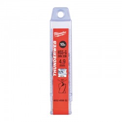 Свердло по металу THUNDERWEB HSS-G MILWAUKEE DIN338, O4,9х86мм (10шт), пластикова коробка