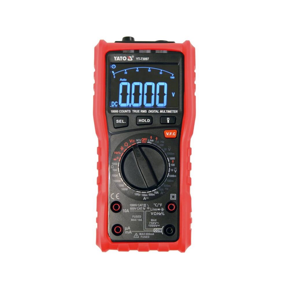 Мультиметр TRUE RMS Z електричних параметрів YATO з LCD-цифровим діапазоном 9999 [30] - фото 3
