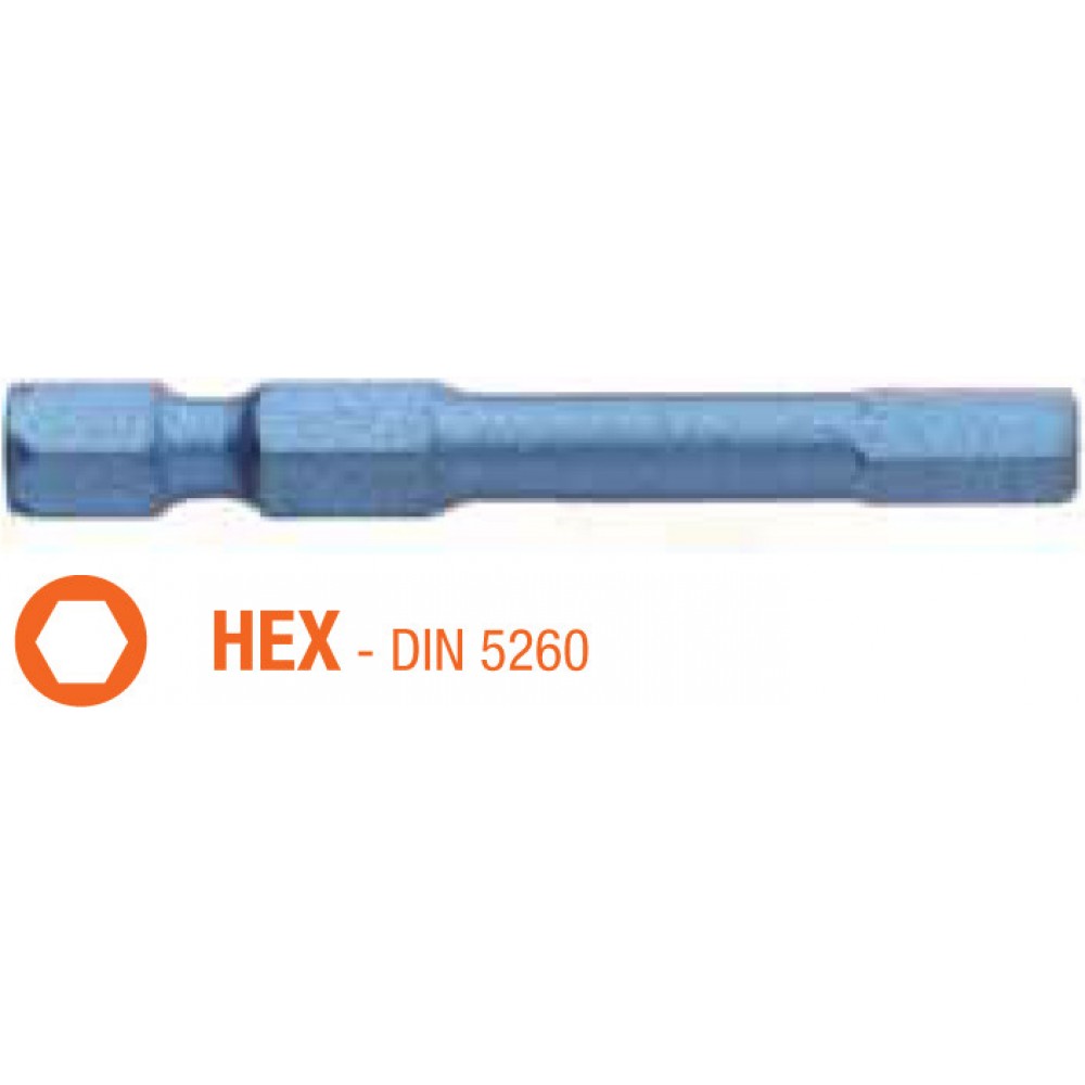Насадка викруткова ударна BLUE SHOCK USH HEX 6 x TORSION 50 мм 5 шт