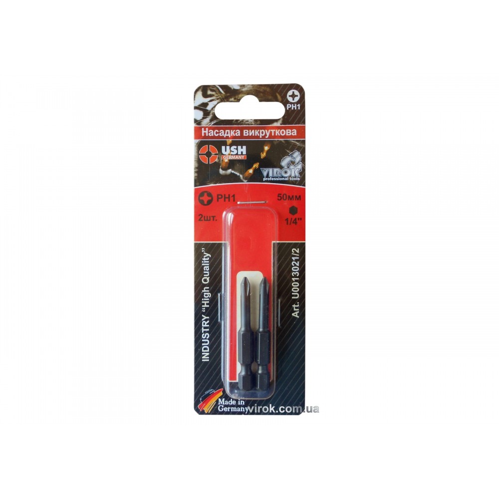 Насадка викруткова USH 1/4" хрестова PH1 x 50 мм 2 шт - фото 1 Насадка викруткова USH 1/4" хрестова PH1 x 50 мм 2 шт - фото 1