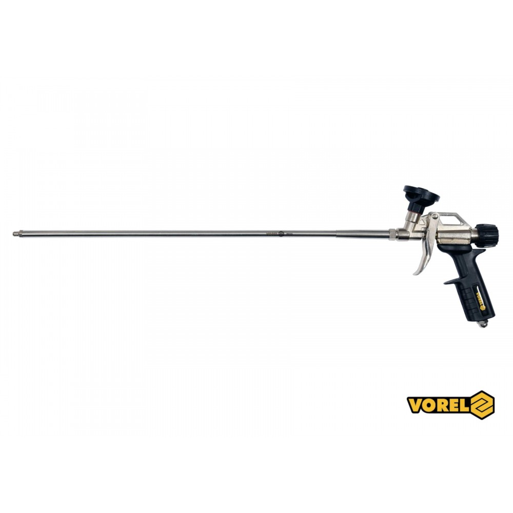 Пістолет для нанесення монтажної піни з подовженим соплом VOREL 500 мм алюмінієвий - фото 1 Пістолет для нанесення монтажної піни з подовженим соплом VOREL 500 мм алюмінієвий - фото 1