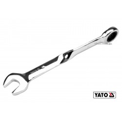 Ключ ріжково-накидний з тріщаткою кручений 90° YATO 18 x 240 мм HRC 40-45 Cr-V Ключ ріжково-накидний з тріщаткою кручений 90° YATO 18 x 240 мм HRC 40-45 Cr-V