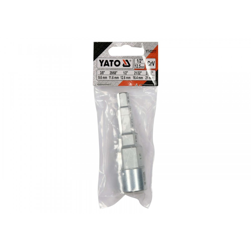 Ключ ступеневий YATO 1/2" до головок 3/8" 29/68" 1/2" 21/32" 27/32" Cr-V - фото 2 Ключ ступеневий YATO 1/2" до головок 3/8" 29/68" 1/2" 21/32" 27/32" Cr-V - фото 2
