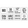 Головка торцева з насадкою викрутковою SPLINE YATO 1/2" М8 х 55 мм - фото 4 Головка торцева з насадкою викрутковою SPLINE YATO 1/2" М8 х 55 мм - фото 4