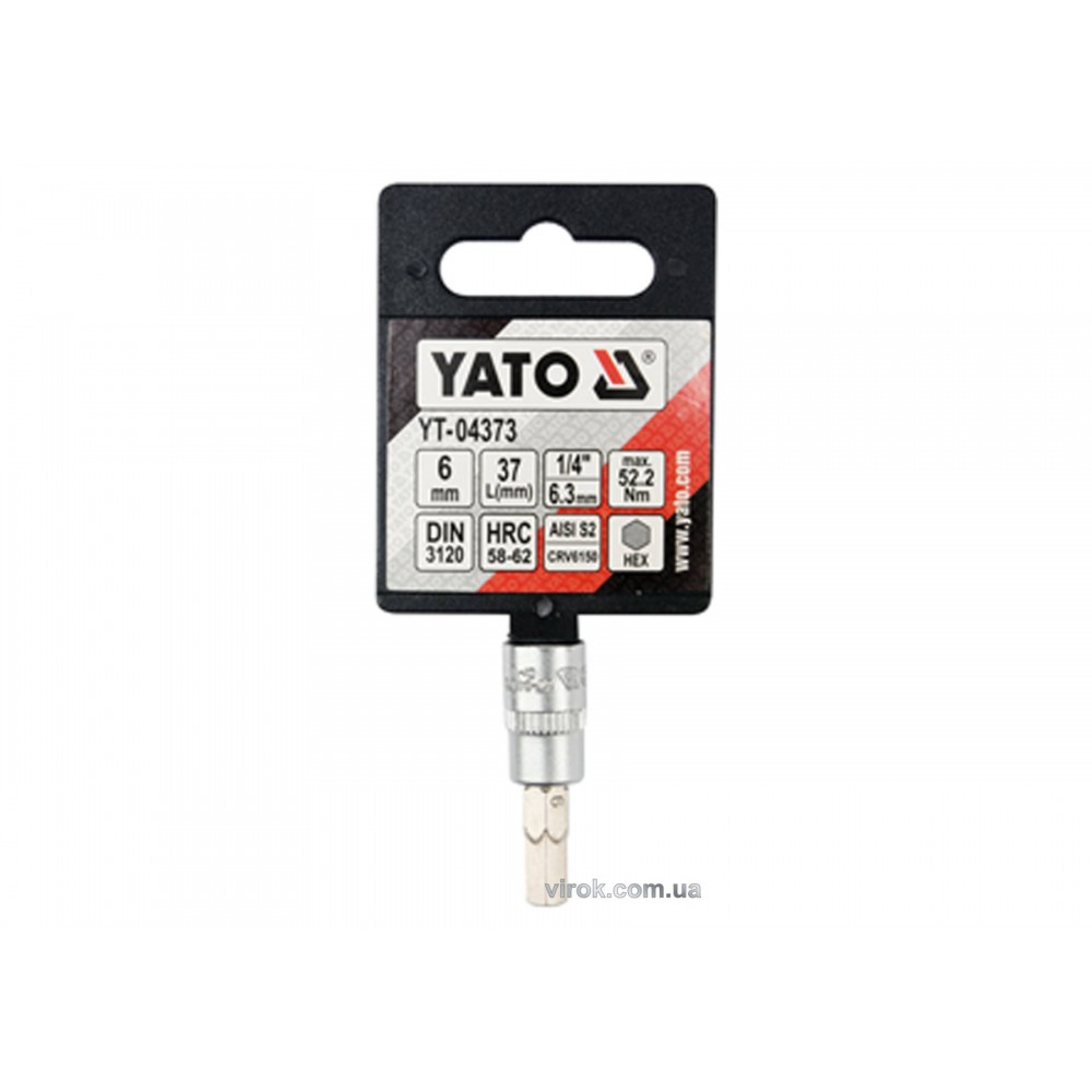 Головка торцева з викрутковою насадкою HEX YATO 1/4" H6 x 37 мм - фото 2 Головка торцева з викрутковою насадкою HEX YATO 1/4" H6 x 37 мм - фото 2