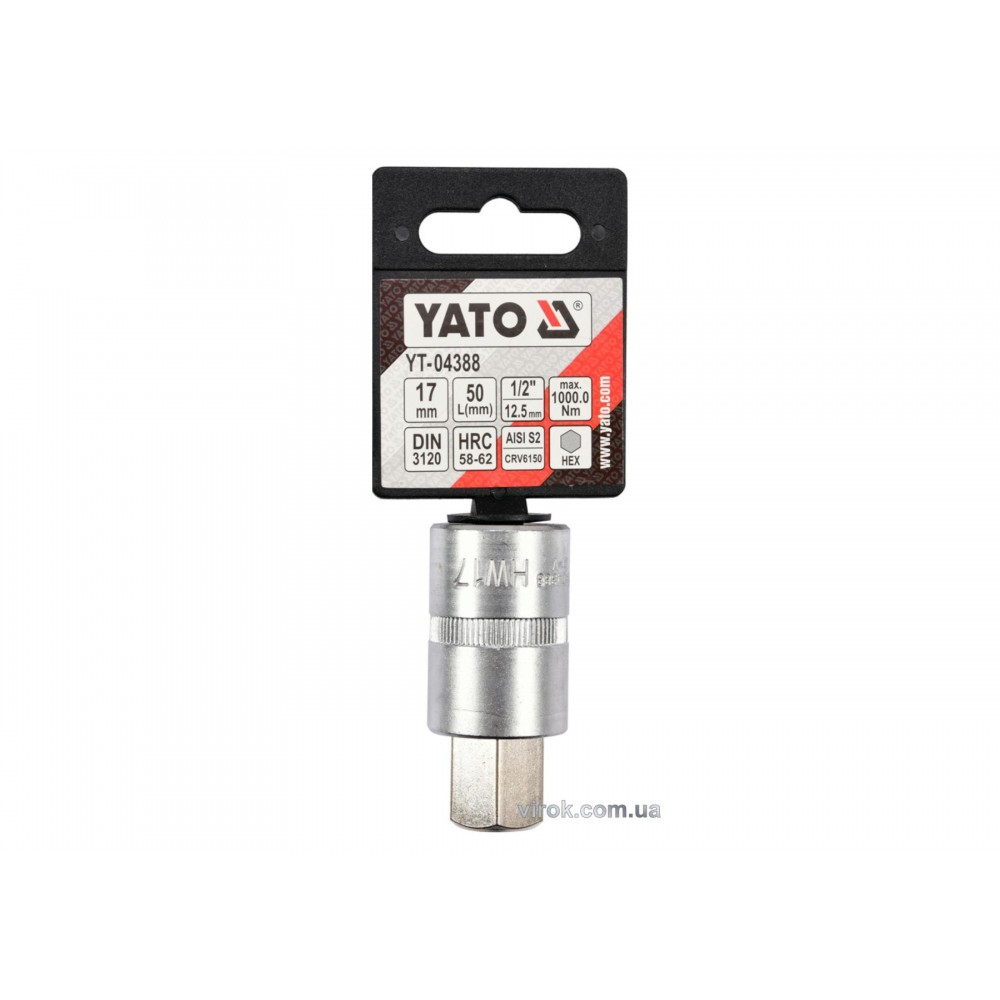 Головка торцева з викрутковою насадкою HEX YATO 1/2" H17 x 55 мм - фото 2 Головка торцева з викрутковою насадкою HEX YATO 1/2" H17 x 55 мм - фото 2