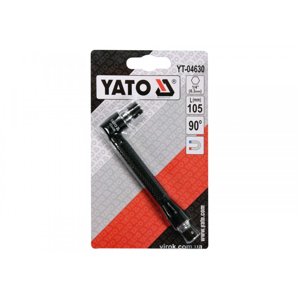 Кутовий тримач для викруткових насадок YATO 1/4" 105 мм 90° - фото 2 Кутовий тримач для викруткових насадок YATO 1/4" 105 мм 90° - фото 2