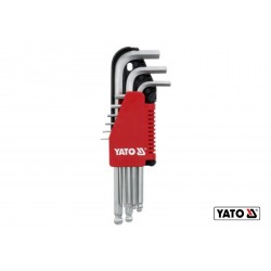 Набір ключів шестигранних Г-подібних з кулькою YATO HEX 1.5-10 мм 9 шт Набір ключів шестигранних Г-подібних з кулькою YATO HEX 1.5-10 мм 9 шт