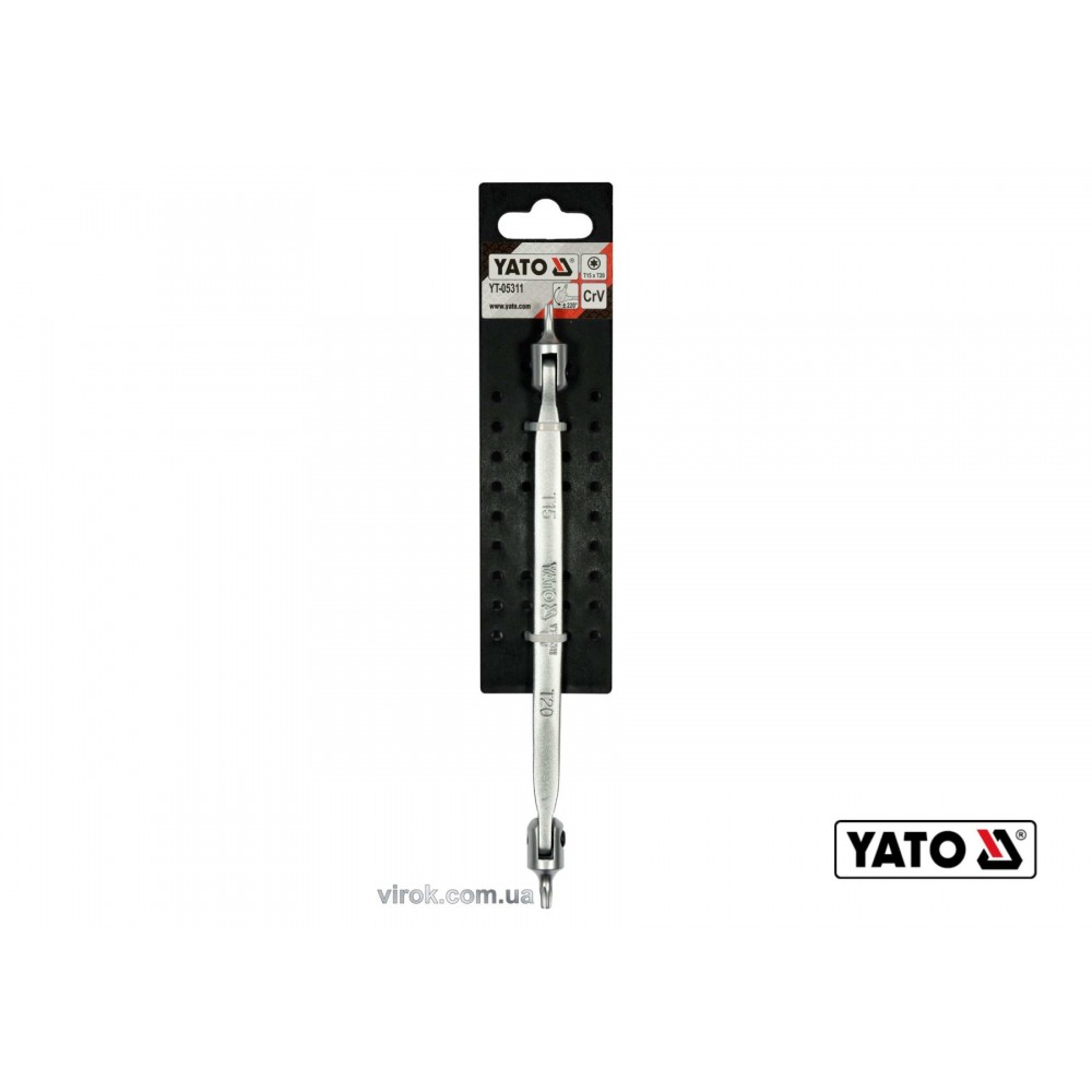 Ключ TORX двосторонній на шарнірах YATO Т15 х Т20 202 мм Cr-V - фото 2 Ключ TORX двосторонній на шарнірах YATO Т15 х Т20 202 мм Cr-V - фото 2