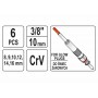 Ключі торцеві для свічок накалу на шарнірі YATO 3/8" 8-16 мм 6 шт + кейс - фото 4