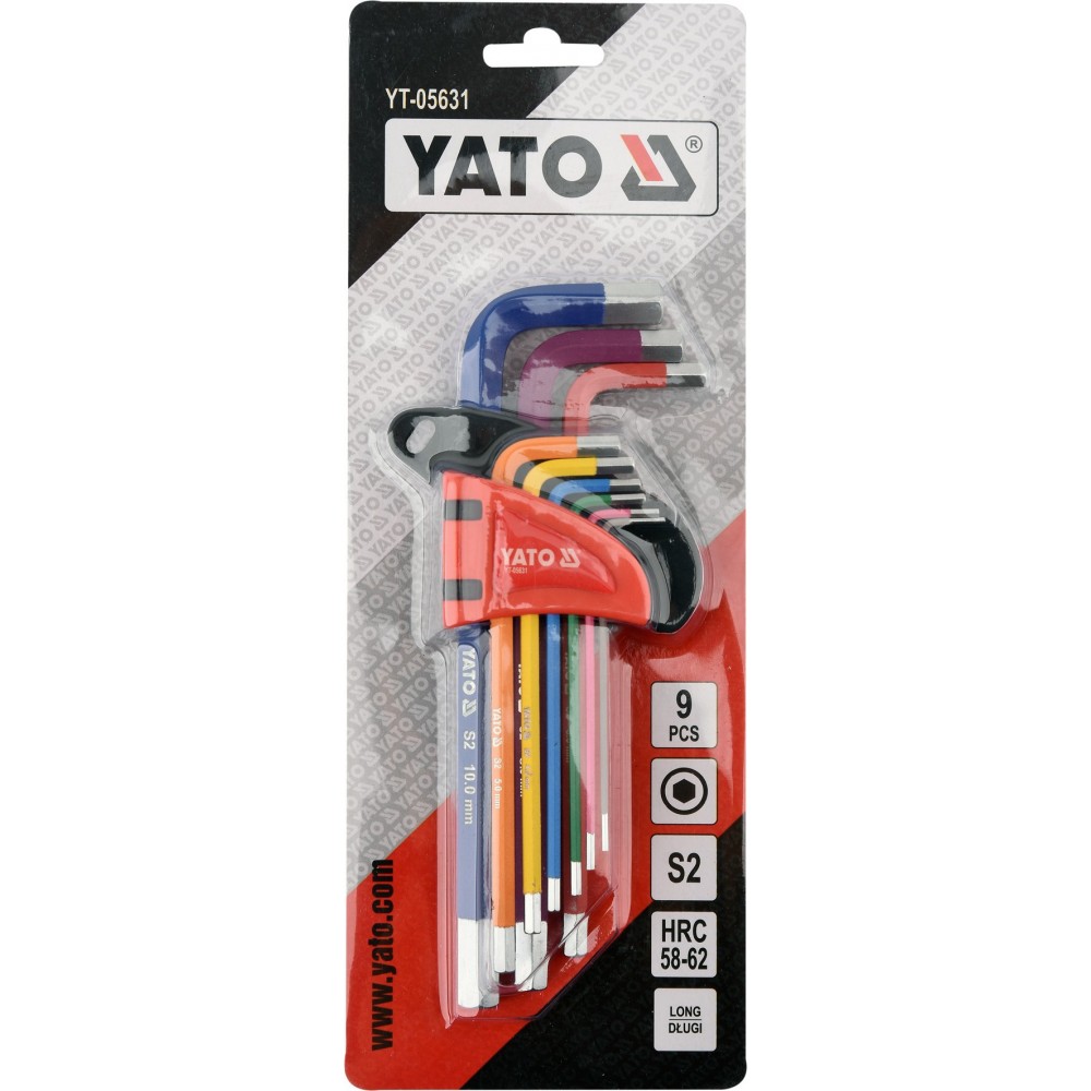 Ключі шестигранні Г-подібні 2-сторонні YATO М1.5-10 мм - фото 3 Ключі шестигранні Г-подібні 2-сторонні YATO М1.5-10 мм - фото 3