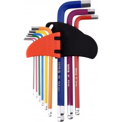 Ключі шестигранні Г-подібні з кулькою YATO М1.5-10 мм Ключі шестигранні Г-подібні з кулькою YATO М1.5-10 мм