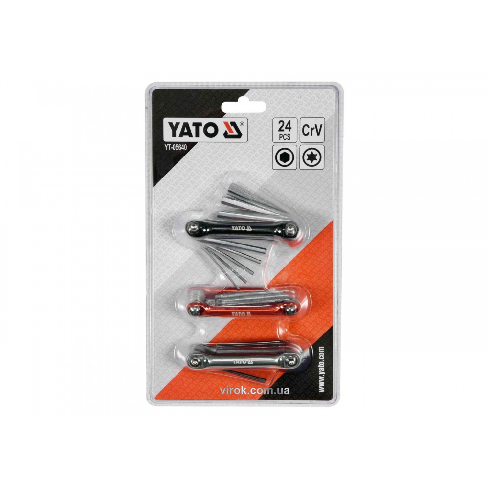 Набір ключів шестигранних YATO HEX H1.5-H8 TORX T6-T25 24 шт - фото 4 Набір ключів шестигранних YATO HEX H1.5-H8 TORX T6-T25 24 шт - фото 4