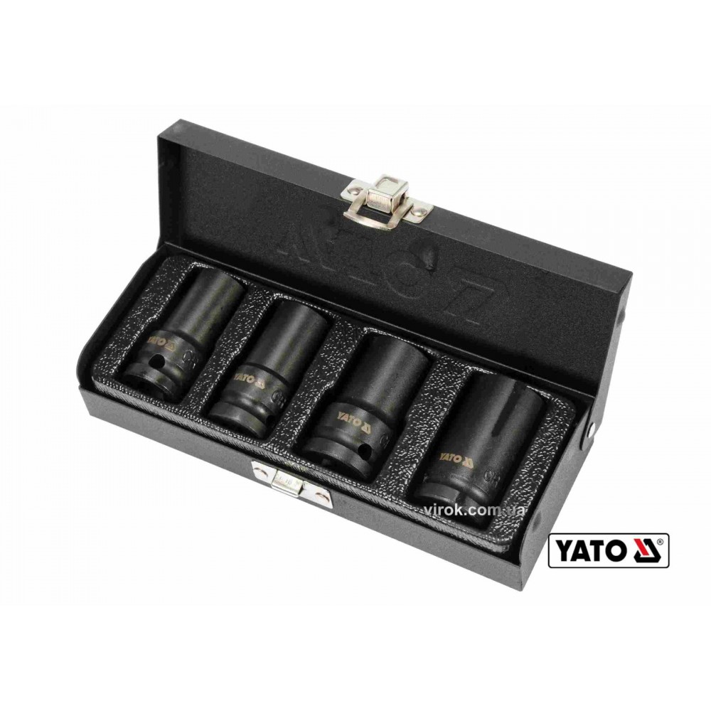 Головки торцеві ударні для зриву гвинтів YATO 1/2" 55 мм М17-26 4 шт - фото 1 Головки торцеві ударні для зриву гвинтів YATO 1/2" 55 мм М17-26 4 шт - фото 1