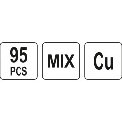 Шайби мідні YATO різних розмірів, набір 95 шт.