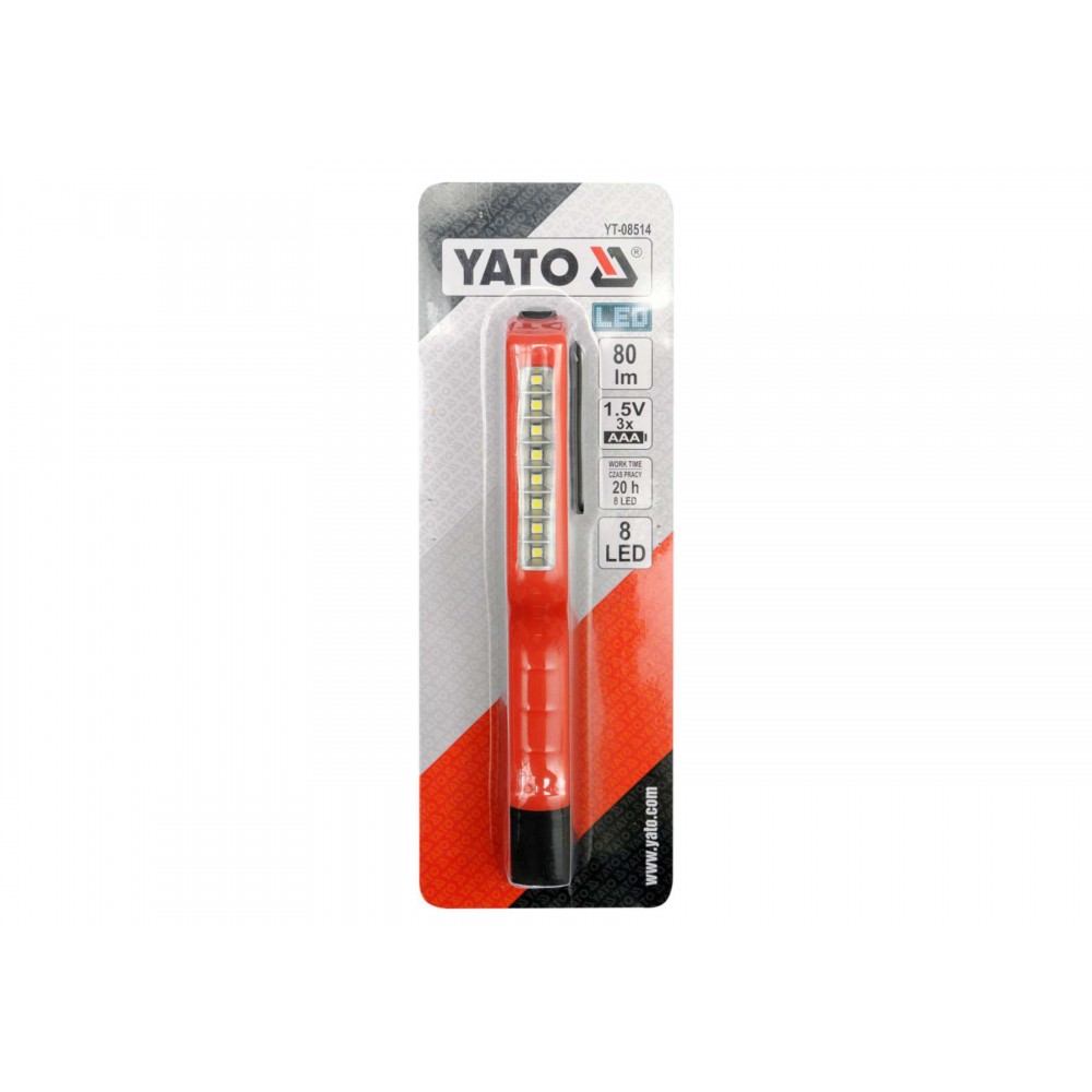 Ліхтар світлодіодний YATO 8 LED 80 лм 3 x ААА - фото 4 Ліхтар світлодіодний YATO 8 LED 80 лм 3 x ААА - фото 4