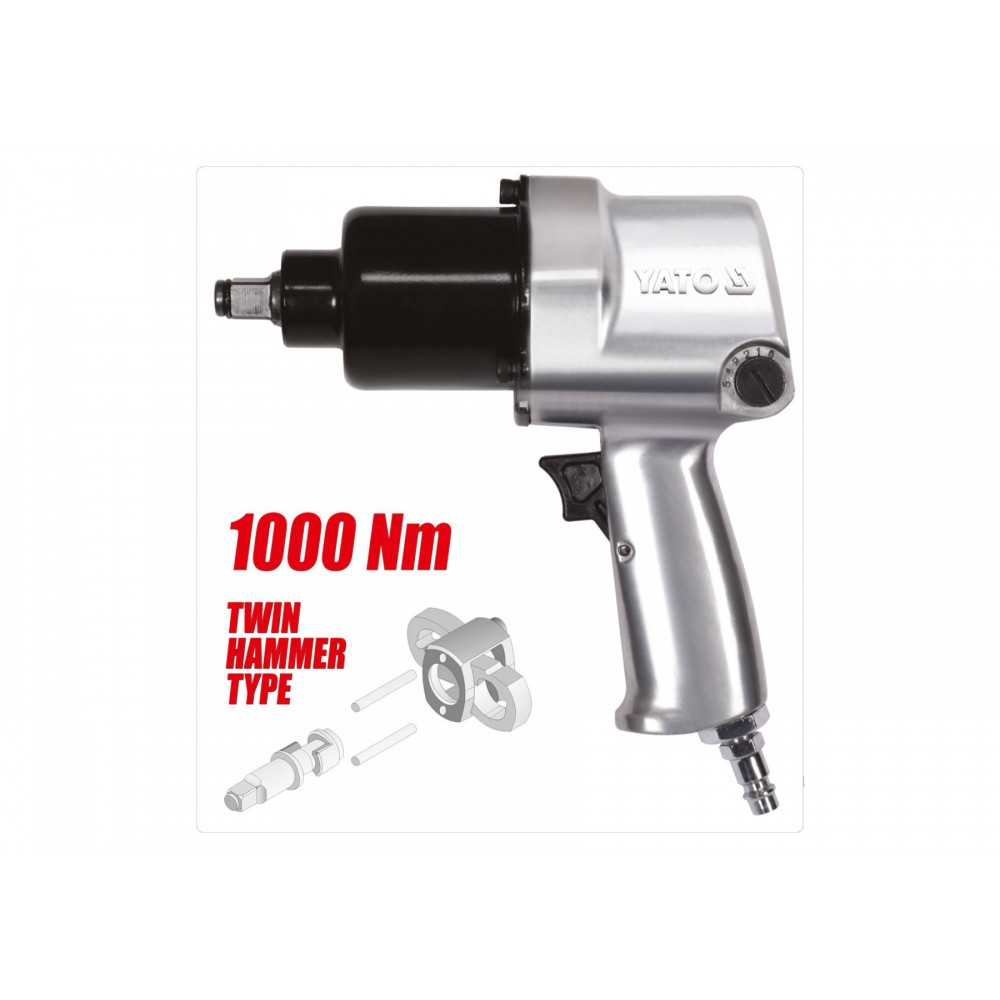 Гайковерт ударний пневматичний YATO 1/2" 1000 Нм 6.3 бар 120 л/хв - фото 2 Гайковерт ударний пневматичний YATO 1/2" 1000 Нм 6.3 бар 120 л/хв - фото 2