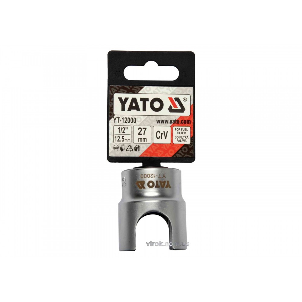 Головка торцева до паливного фільтру YATO 1/2" М27 мм Cr-V - фото 1 Головка торцева до паливного фільтру YATO 1/2" М27 мм Cr-V - фото 1