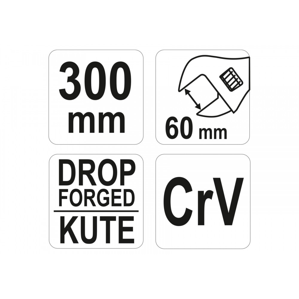 Ключ розвідний YATO 60 мм 300 мм - фото 2 Ключ розвідний YATO 60 мм 300 мм - фото 2