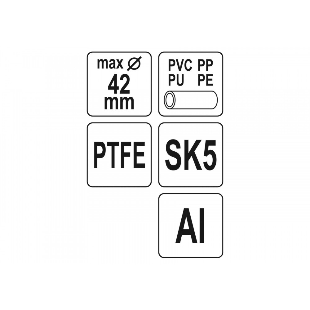 Труборіз для ПВХ труб YATO Ø42 мм алюмінієвий корпус ручка- ABS + TPR - фото 4 Труборіз для ПВХ труб YATO Ø42 мм алюмінієвий корпус ручка- ABS + TPR - фото 4