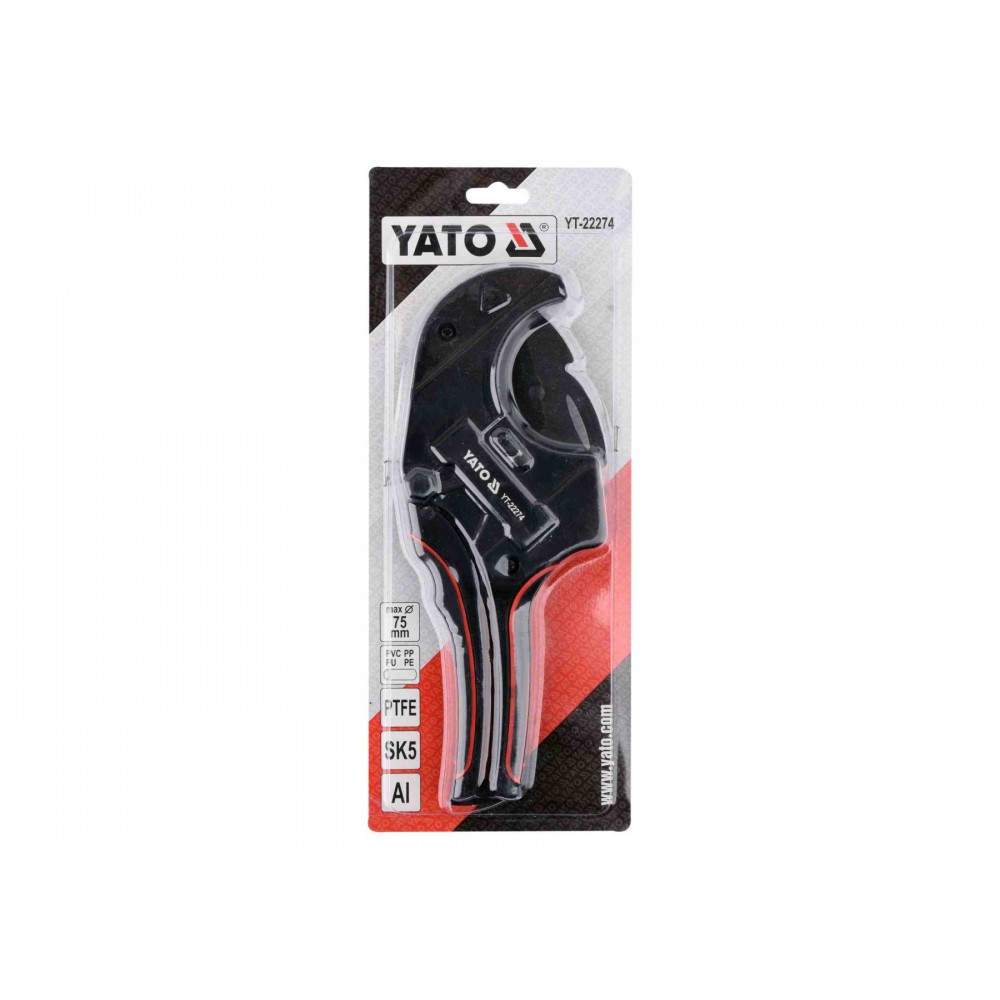 Труборіз для ПВХ труб YATO Ø75 мм алюмінієвий корпус ручка- ABS + TPR - фото 3 Труборіз для ПВХ труб YATO Ø75 мм алюмінієвий корпус ручка- ABS + TPR - фото 3