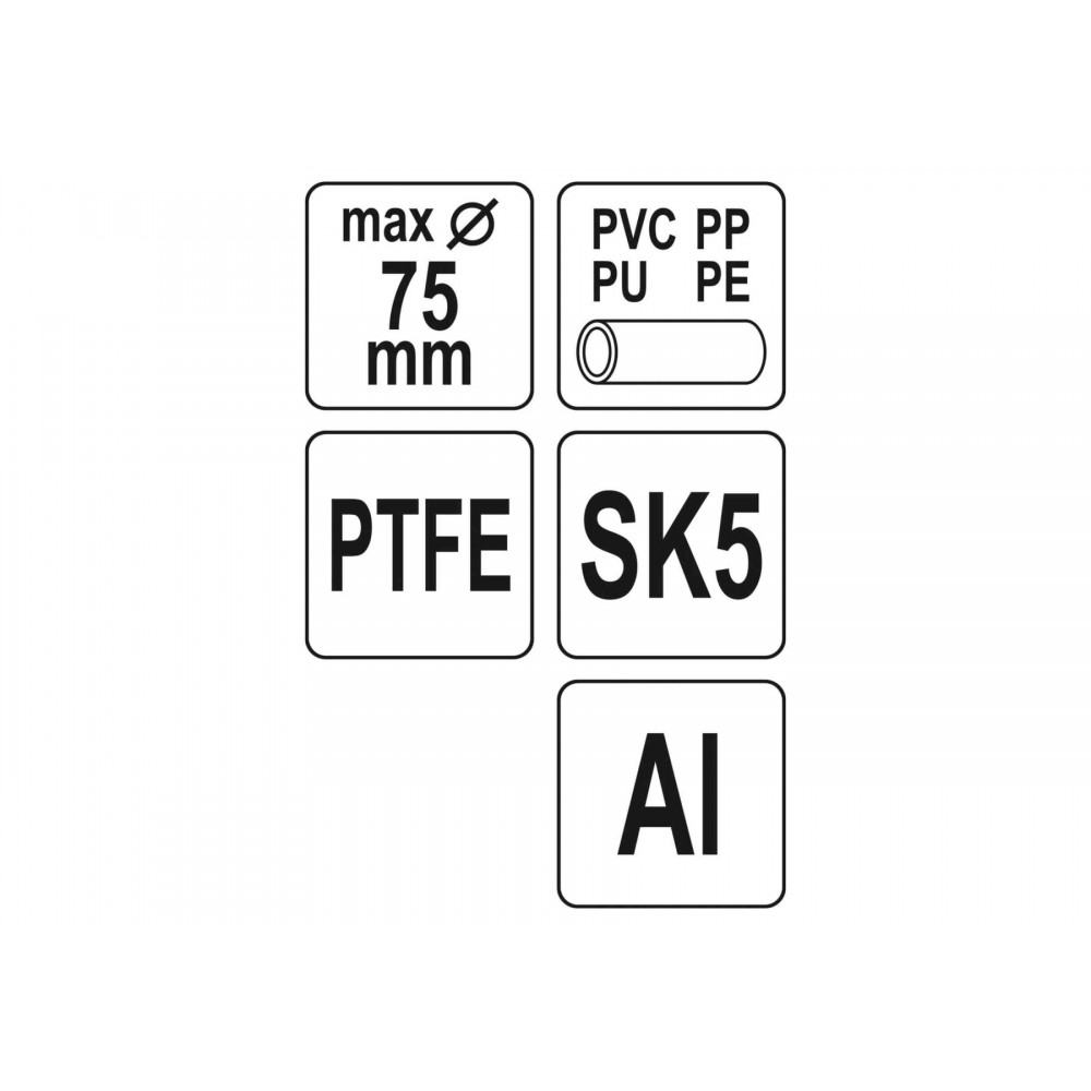 Труборіз для ПВХ труб YATO Ø75 мм алюмінієвий корпус ручка- ABS + TPR - фото 4 Труборіз для ПВХ труб YATO Ø75 мм алюмінієвий корпус ручка- ABS + TPR - фото 4