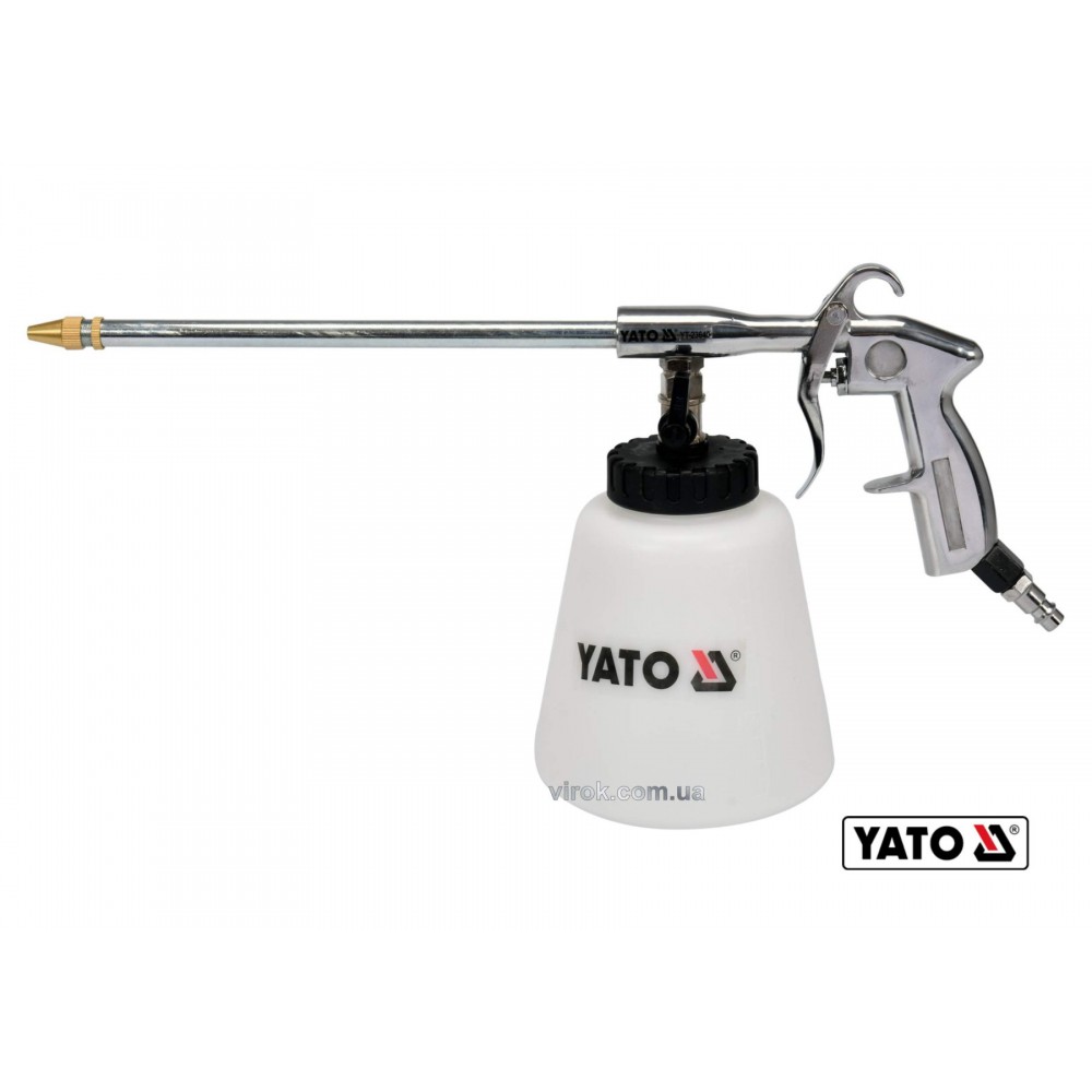 Пістолет пневматичний для утворення піни YATO з соплом 220 м 1 л 113 л/хв 0.62 МПа - фото 1 Пістолет пневматичний для утворення піни YATO з соплом 220 м 1 л 113 л/хв 0.62 МПа - фото 1