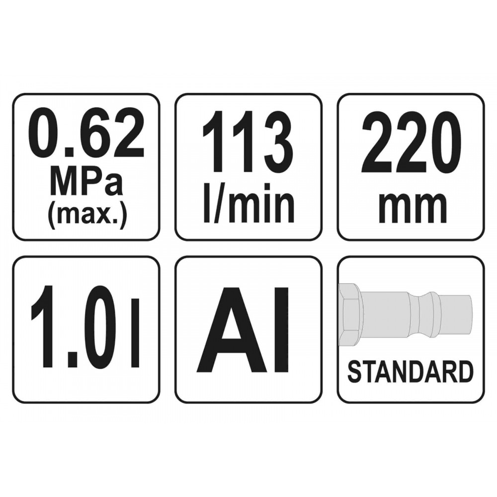 Пістолет пневматичний для утворення піни YATO з соплом 220 м 1 л 113 л/хв 0.62 МПа - фото 3 Пістолет пневматичний для утворення піни YATO з соплом 220 м 1 л 113 л/хв 0.62 МПа - фото 3