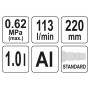 Пістолет пневматичний для утворення піни YATO з соплом 220 м 1 л 113 л/хв 0.62 МПа - фото 4 Пістолет пневматичний для утворення піни YATO з соплом 220 м 1 л 113 л/хв 0.62 МПа - фото 4