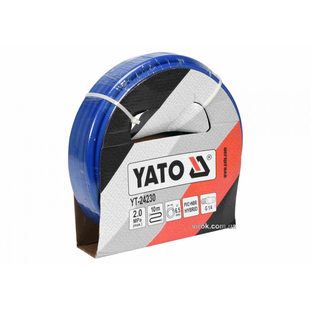 Шланг пневматичний гібридний YATO 6.5 мм x 10 м 1/4" - фото 1 Шланг пневматичний гібридний YATO 6.5 мм x 10 м 1/4" - фото 1