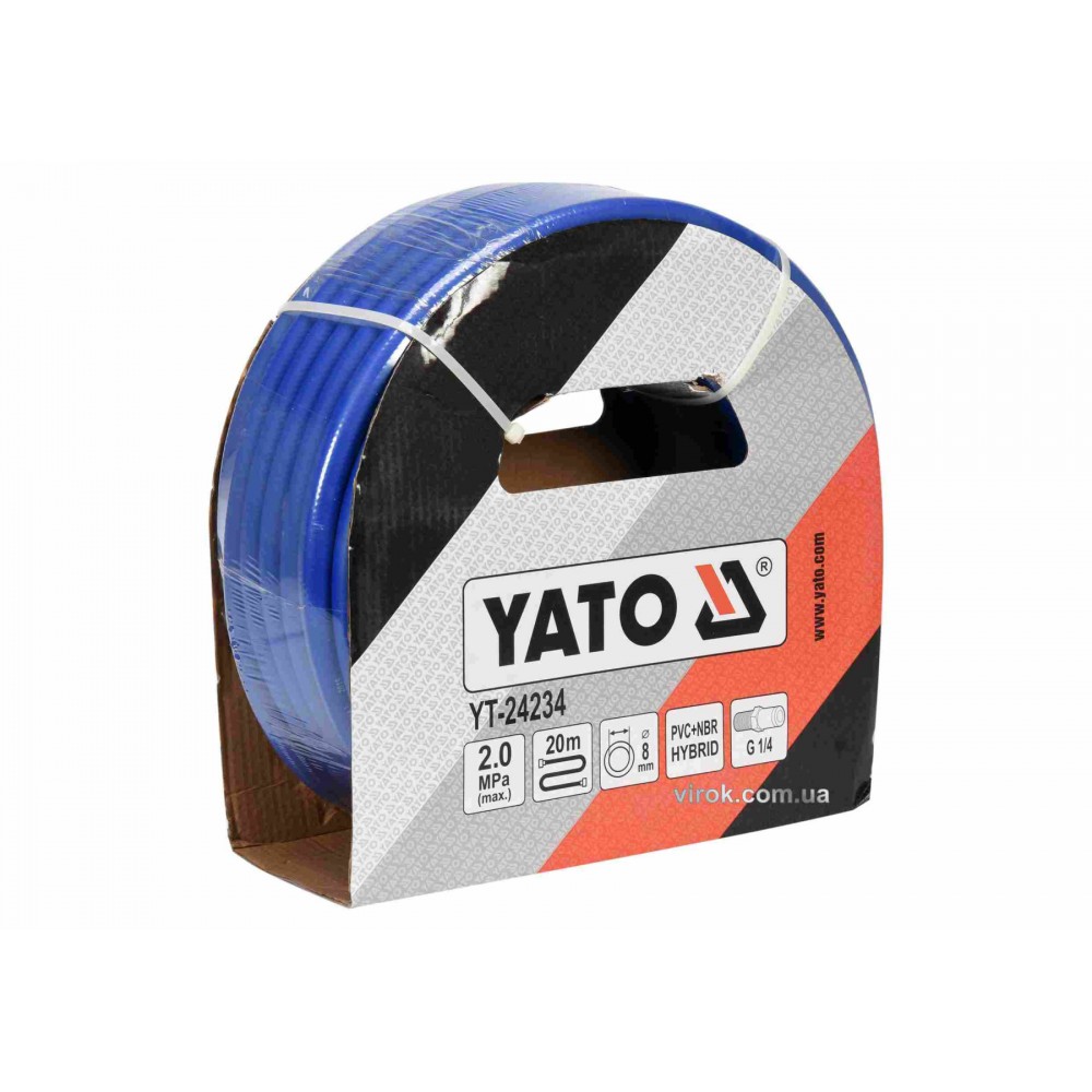 Шланг пневматичний гібридний YATO 8 мм x 20 м 1/4" - фото 1 Шланг пневматичний гібридний YATO 8 мм x 20 м 1/4" - фото 1