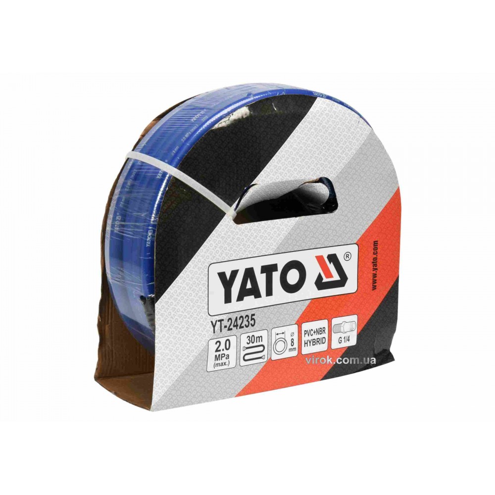 Шланг пневматичний гібридний YATO 8 мм x 30 м 1/4" - фото 1 Шланг пневматичний гібридний YATO 8 мм x 30 м 1/4" - фото 1