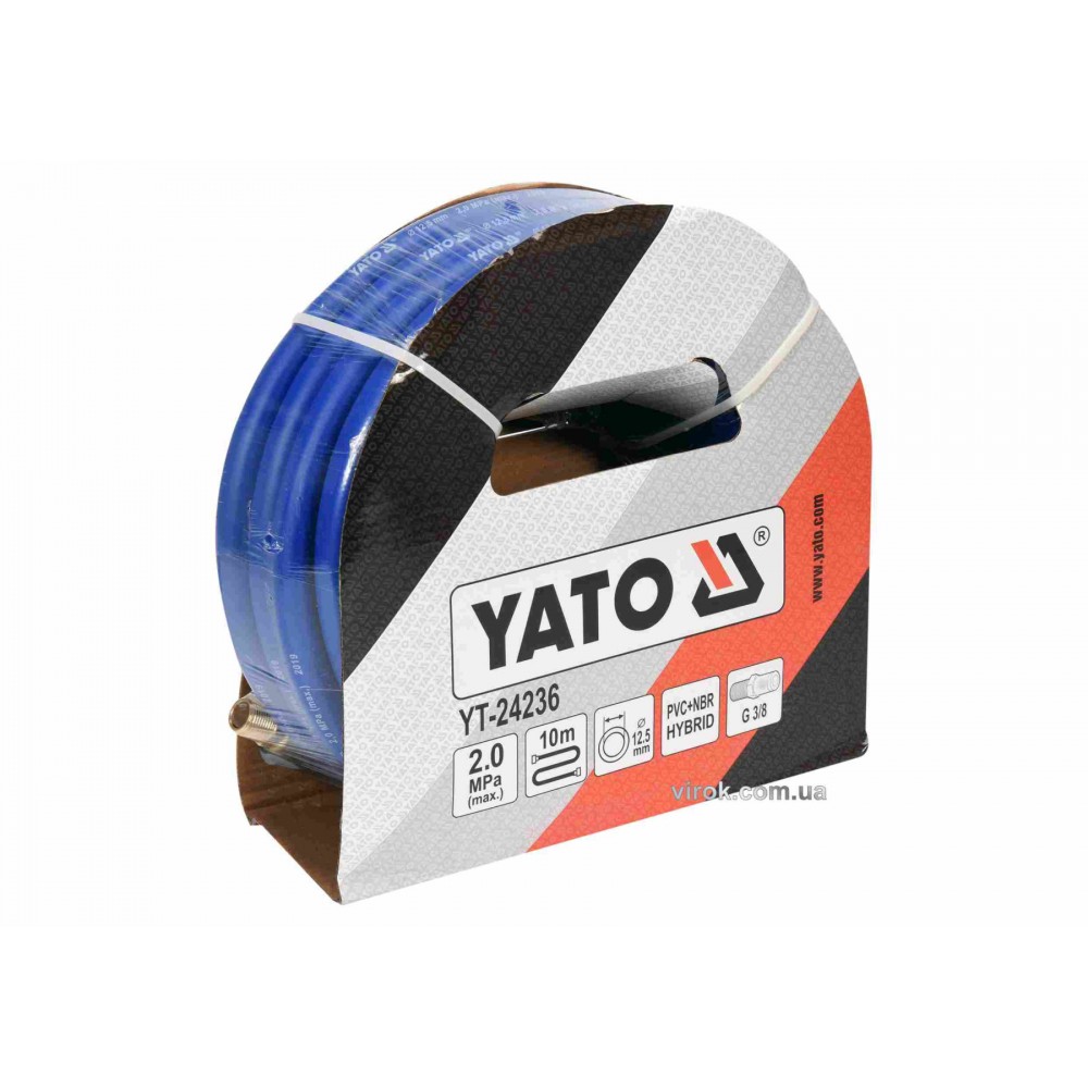 Шланг пневматичний гібридний YATO 12.5 мм x 10 м 3/8" - фото 1 Шланг пневматичний гібридний YATO 12.5 мм x 10 м 3/8" - фото 1