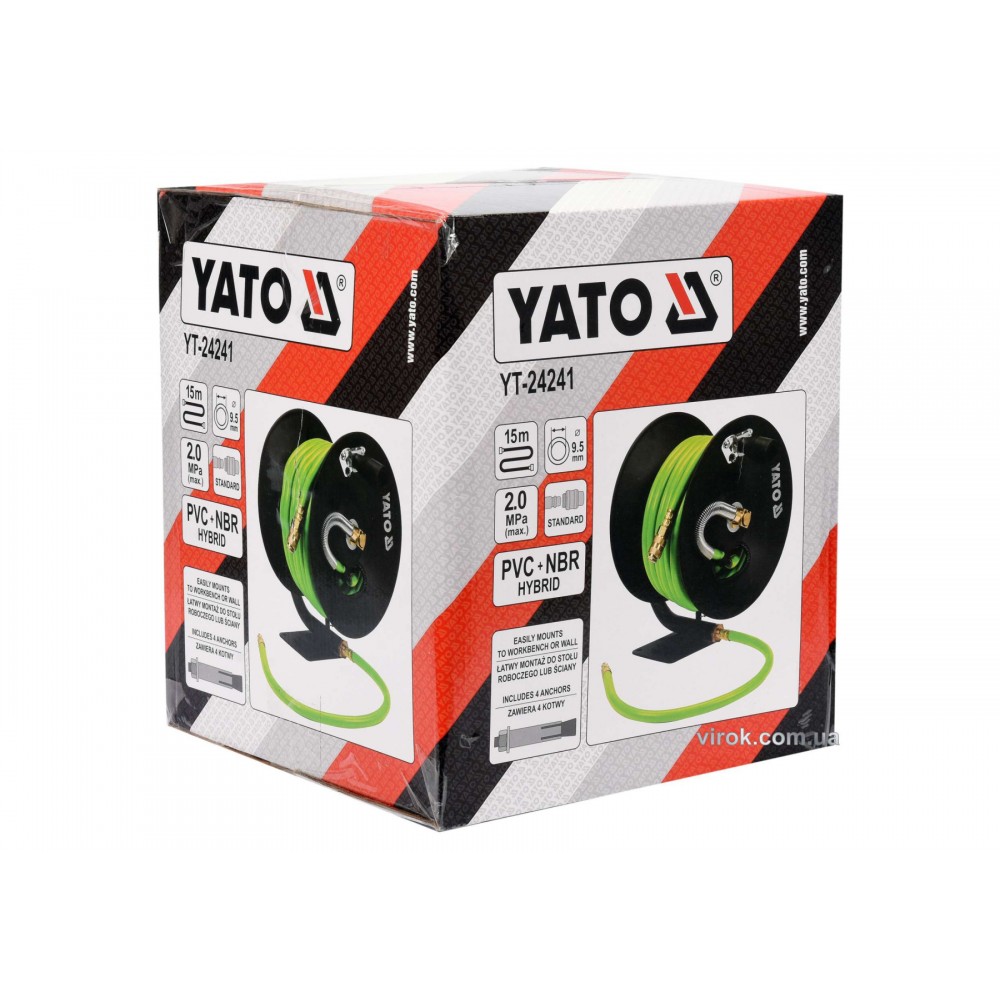 Шланг пневматичний YATO на котушці 9.5 мм 15 м - фото 3 Шланг пневматичний YATO на котушці 9.5 мм 15 м - фото 3