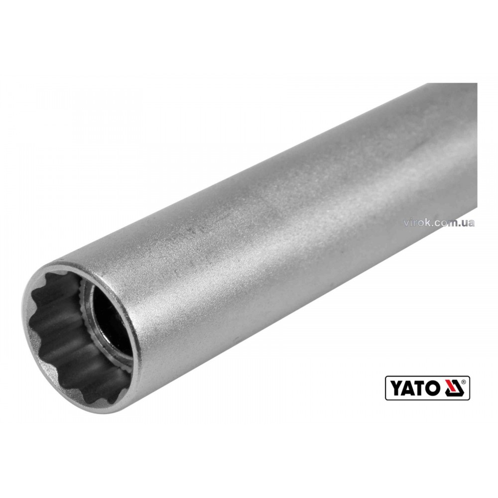 Головка торцева дванадцятигранна до свічок двигунів YATO 3/8" M16 x 250 мм Cr-V - фото 2 Головка торцева дванадцятигранна до свічок двигунів YATO 3/8" M16 x 250 мм Cr-V - фото 2
