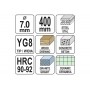 Свердло універсальне YATO 6 x 400 мм YG8 HRC 90-92 - фото 3